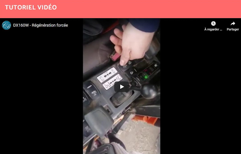 Régénération forcée sur la DX160W (Pelle sur pneus)